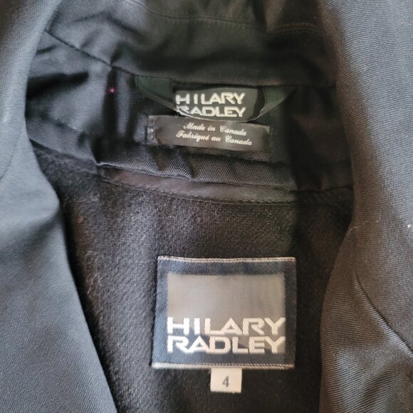 Hilary Radley Trench Coat Womens 4 Black Wool Business Casual Canadian Jacket - Picture 12 of 16